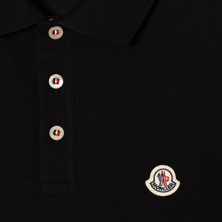 モンクレール ポロシャツ MONCLER ポロ メンズ ブラック ホワイト ロゴ 刺繍  コットン 8a00026-84556-999の画像