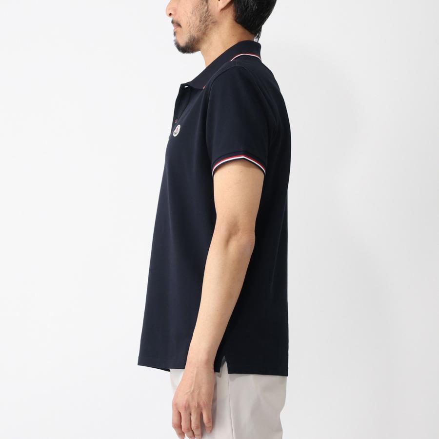 し*う様 MONCLER モンクレール ネイビー ポロシャツ ワンポイント メン MONCLER (モンクレール) ワンポイント 半袖 ポロシャツ メンズ