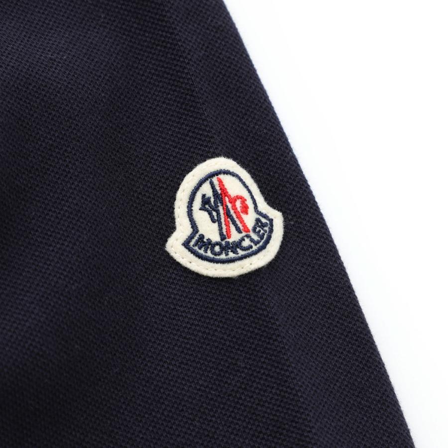 美品　MONCLER ネイビー シンプルストライプ ポロシャツ　XL 4S501 美品 MONCLER ネイビー シンプルストライプ ポロシャツ XL 4S501