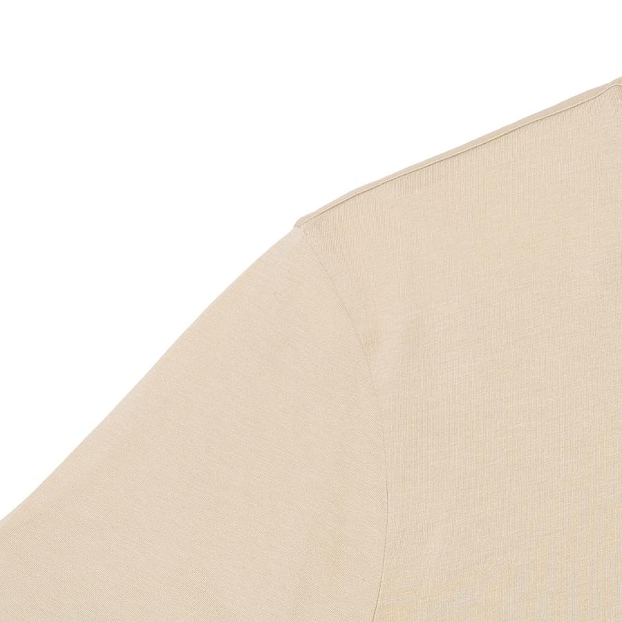 モンクレール Tシャツ MONCLER クルーネック 半袖 メンズ  ベージュ ロゴ プリント 8c00007-89ayw-216の画像