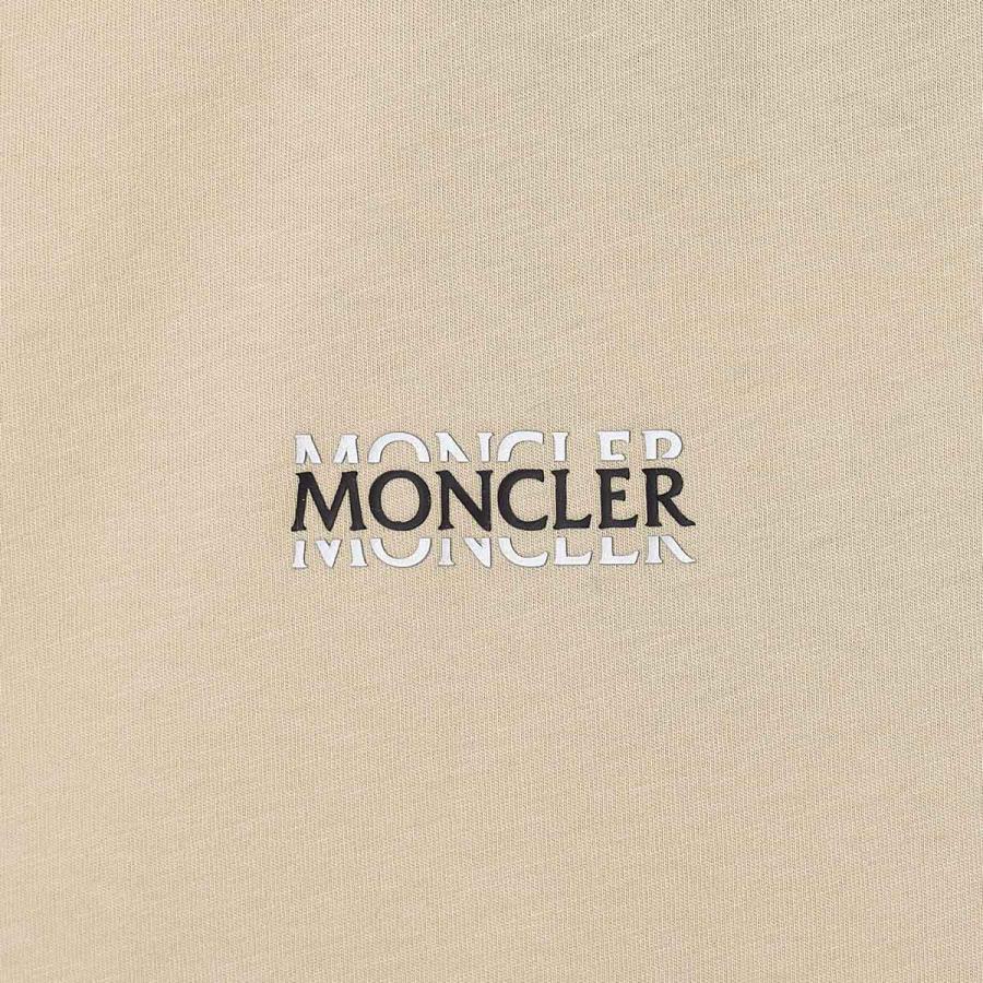 MONCLER（モンクレール） Tシャツ クルーネック 半袖 メンズ ベージュ