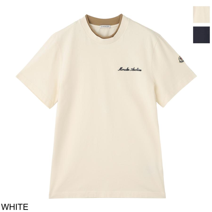 MONCLER（モンクレール） Tシャツ 半袖 クルーネック メンズ 刺繍 ロゴ
