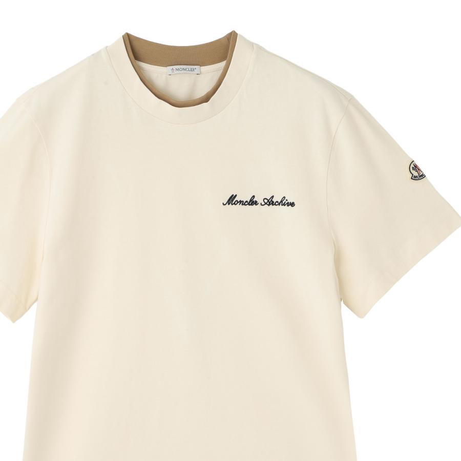 MONCLER（モンクレール） Tシャツ 半袖 クルーネック メンズ 刺繍 ロゴ 