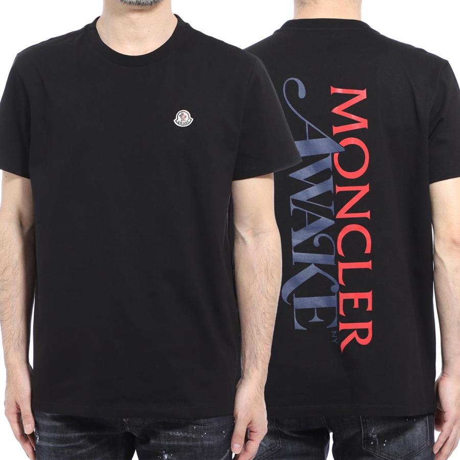 早期割引送料無料  ブラック クルーネック　Tシャツ　 モンクレール MONCLER Tシャツ/カットソー(半袖/袖なし)