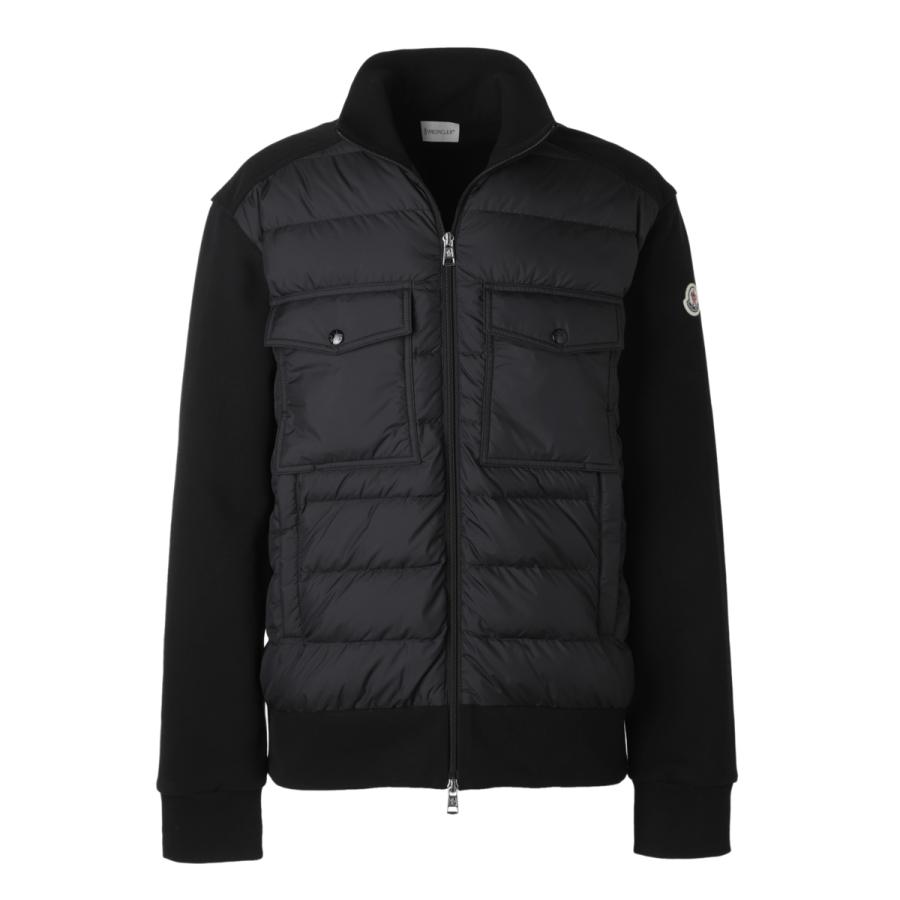 MONCLER ジップアップパデッドブルゾン ブラック MONCLER モンクレール ダウン切り替え ジップアップ ブルゾン