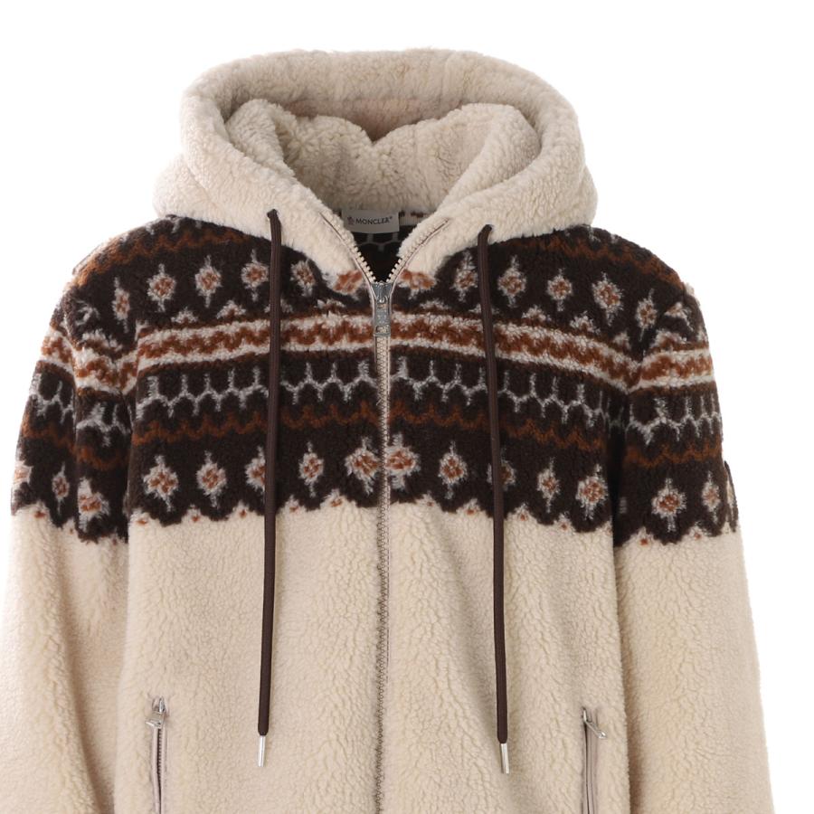 MONCLER（モンクレール） フーデッドブルゾン ボアジャケット ベージュ
