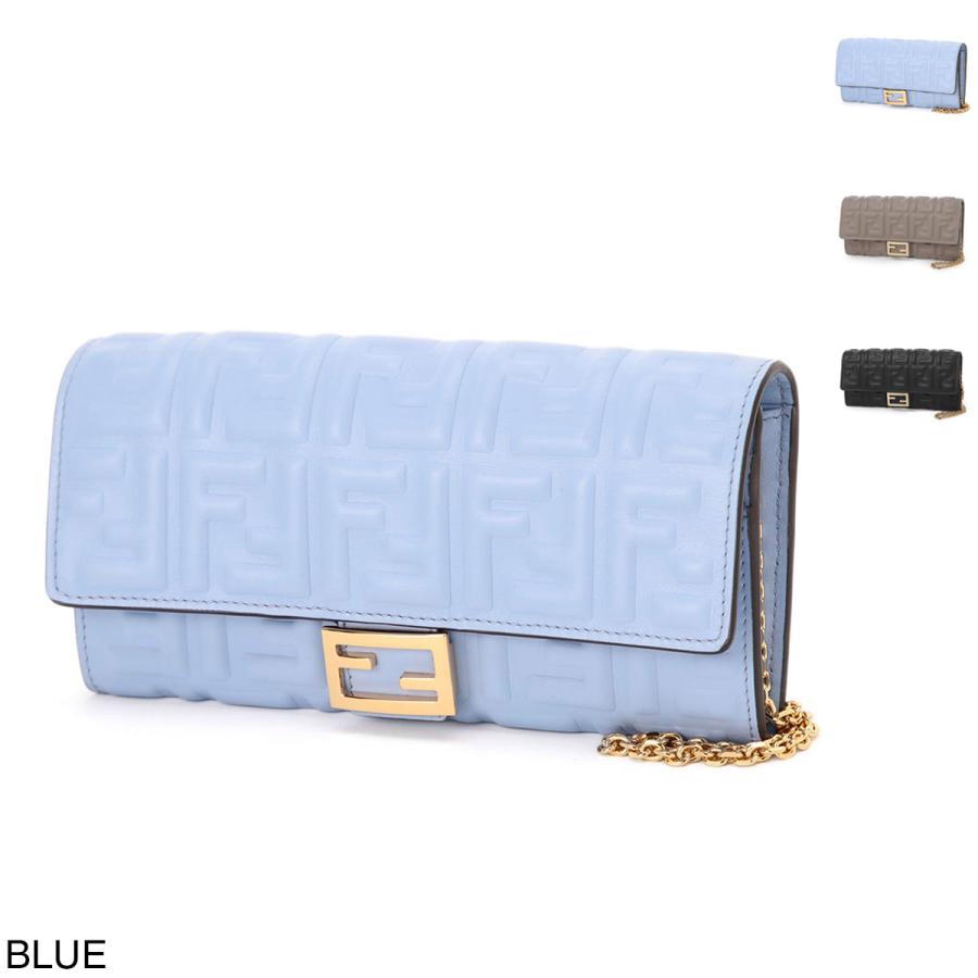 【新品未使用】FENDI 長財布 ブルーグレー FENDI（フェンディ） 長財布 小銭入れ付き レディース 8m0365-aajd