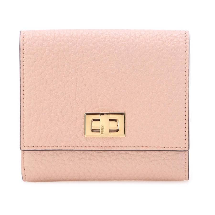 FENDI / PEEKABOO/2つ折り財布/レザー/PNK/無地/レディース/8M0438