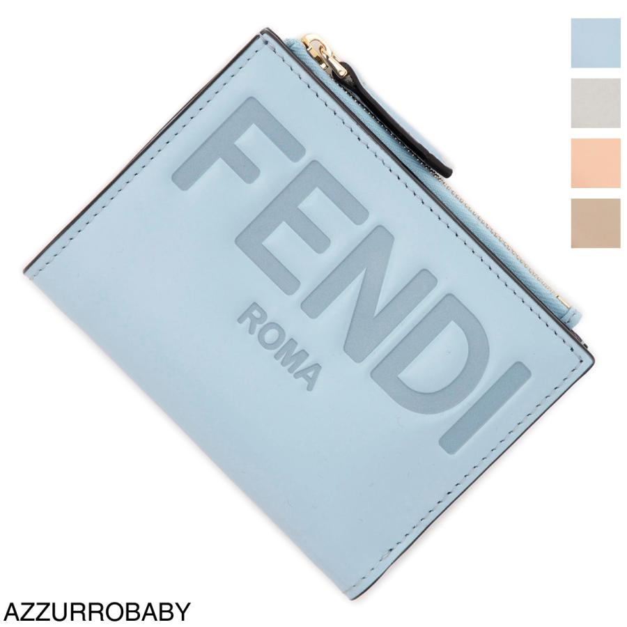 フ*☻様 FENDI 二つ折り財布 ライトブルー FENDI（フェンディ） FENDI 2つ折り財布 小銭入れ付き レディース