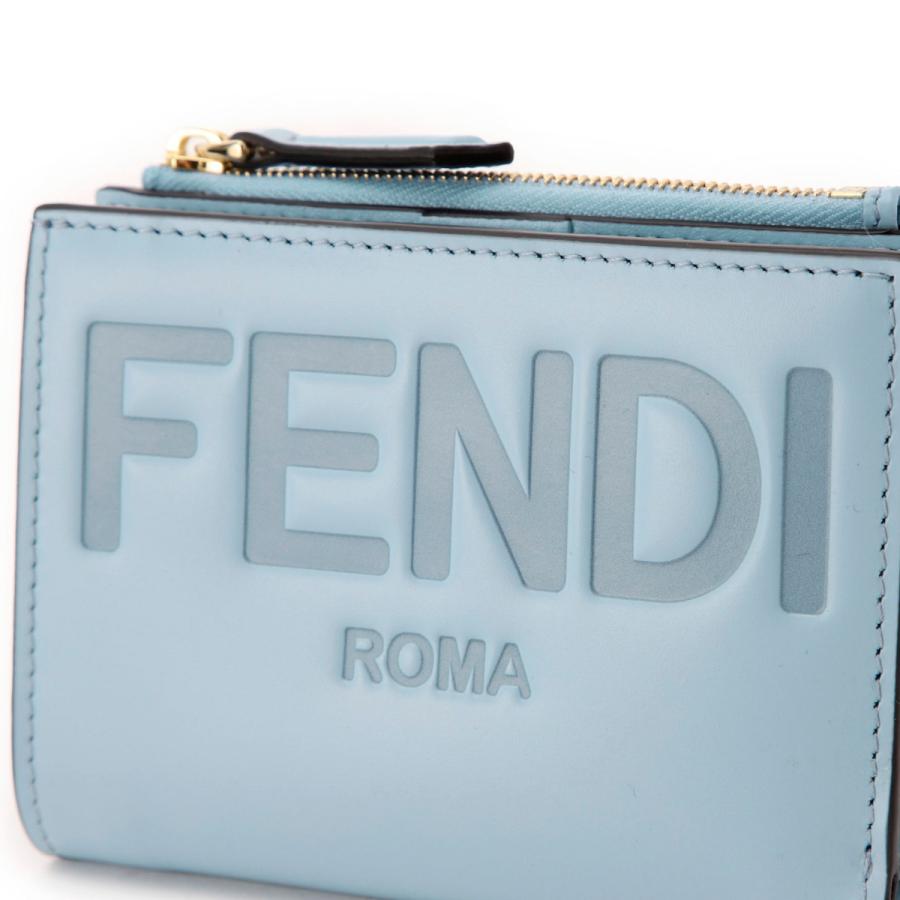 フ*☻様 FENDI 二つ折り財布 ライトブルー FENDI（フェンディ） FENDI 2つ折り財布 小銭入れ付き レディース