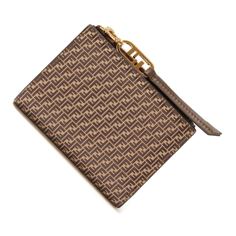 ☺︎☺︎　Fendi 二つ折り財布 ブラウン✕ ブラック コインケース付き二つ折り財布 ファブリック ブラウン | Fendi
