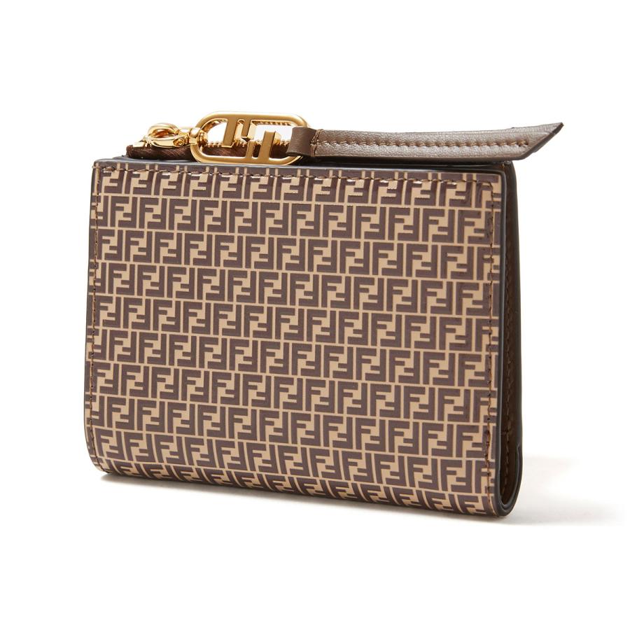 FENDI フェンディ 二つ折り財布 ブラウン 箱付き FENDI フェンディ Wホック 財布 二つ折り レディース ズッカ