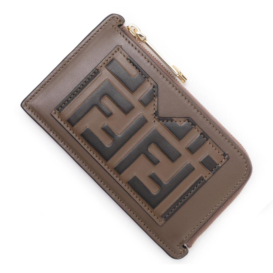 FENDI（フェンディ） カードケース FF DIAMOND ブラウン レディース