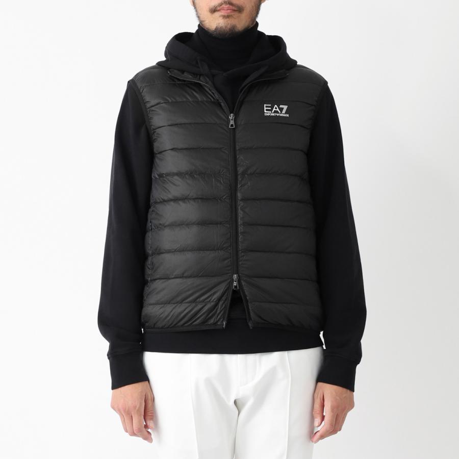 EMPORIO ARMANI EA7 メンズダウンベスト黒Mサイズ EMPORIO ARMANI (エンポリオアルマーニ) EA7 パッカブル