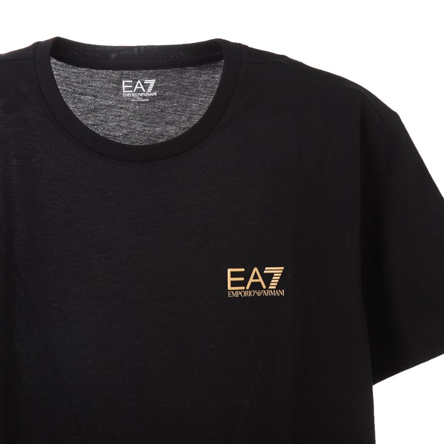 【新品】EA7/アルマーニジュニア　黒ボーダー入り・半袖Tシャツ　8A・8歳 新品】EA7/アルマーニジュニア 黒ボーダー入り・半袖Tシャツ 8A