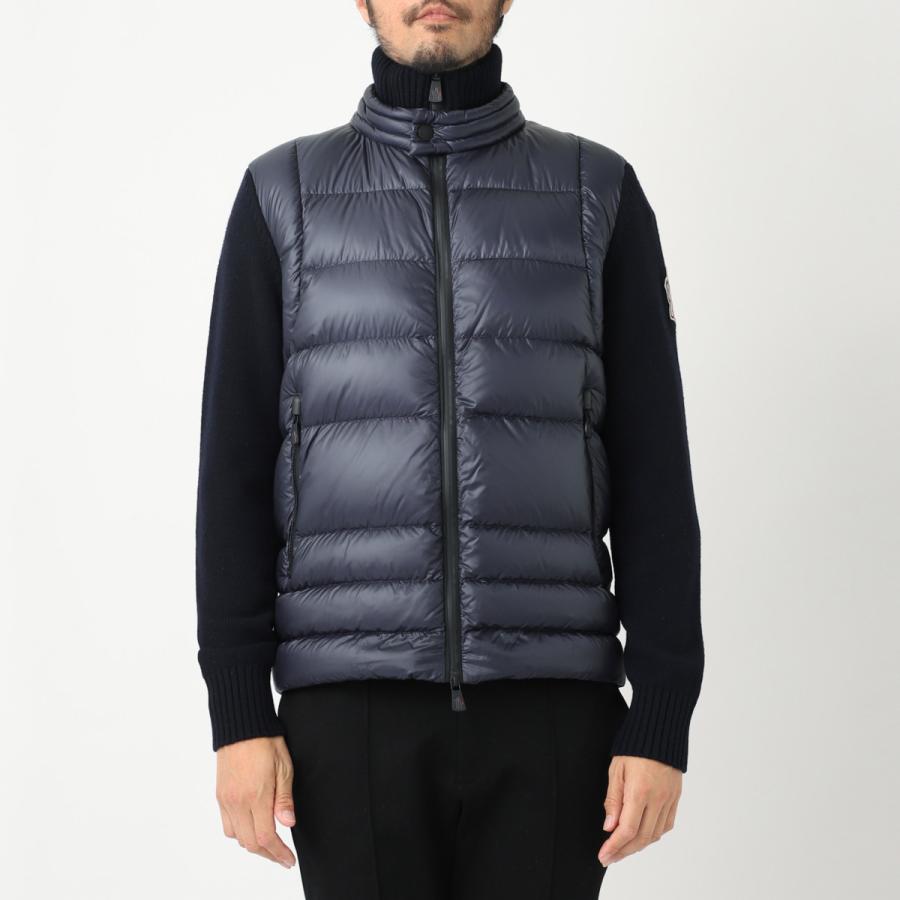 モンクレール MAGLIA ダウン切替ニットベスト ネイビー/ブルー XL 中古・古着通販】MONCLER (モンクレール) ニット切替ダウンベスト