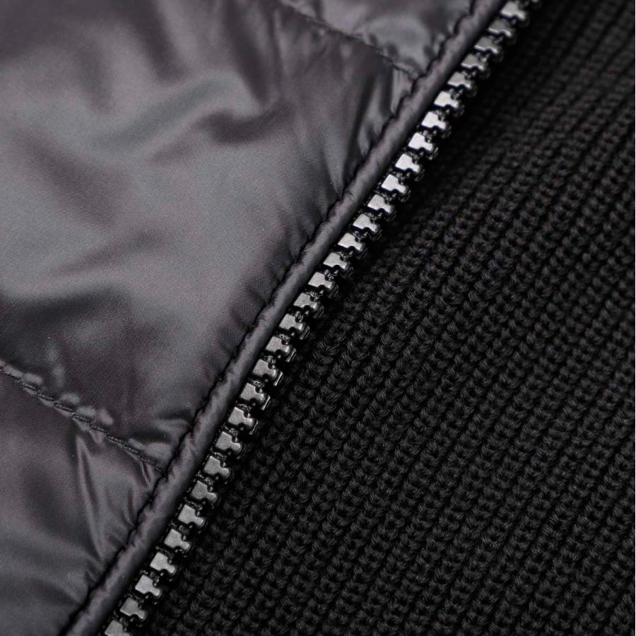 MONCLER（モンクレール） ダウン切り替え ジップアップニット ブラック