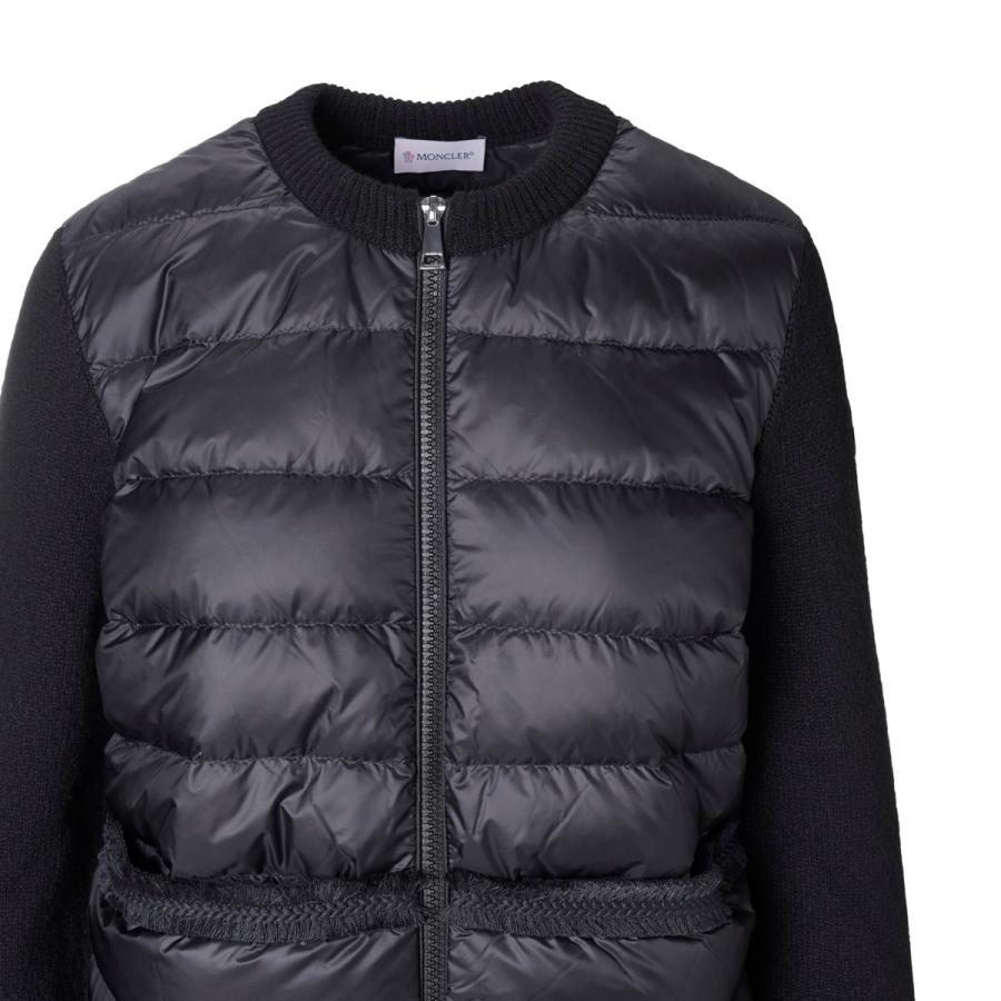 MONCLER（モンクレール） ダウン切り替え ジップカーディガン ブラック