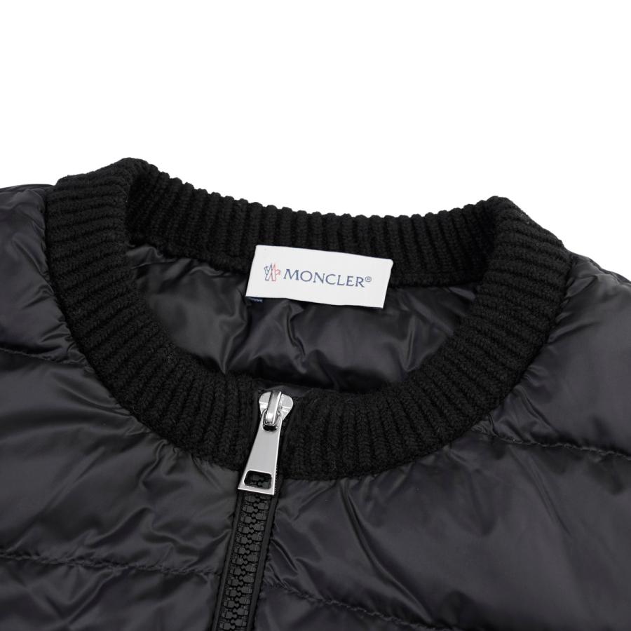 MONCLER（モンクレール） ダウン切り替え ジップカーディガン ブラック