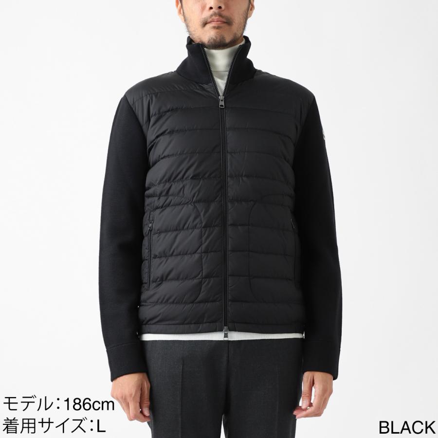 美品✨モンクレール　ブラック カーディガン ジップアップ　ドッキング MONCLER（モンクレール） ジップアップ カーディガン CARDIGAN TRICOT