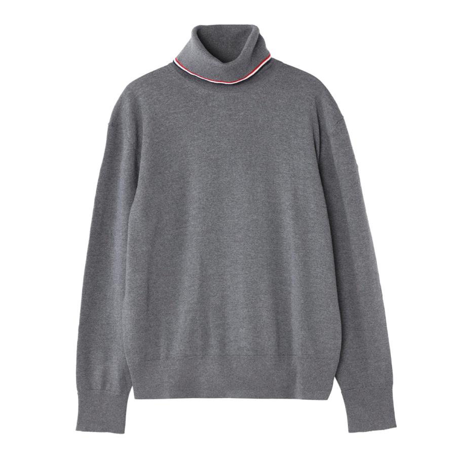 モンクレール　タートルネックニット　センター　エルボーパッチ　グレー　S モンクレール タートルネックニット センター エルボーパッチ グレー S