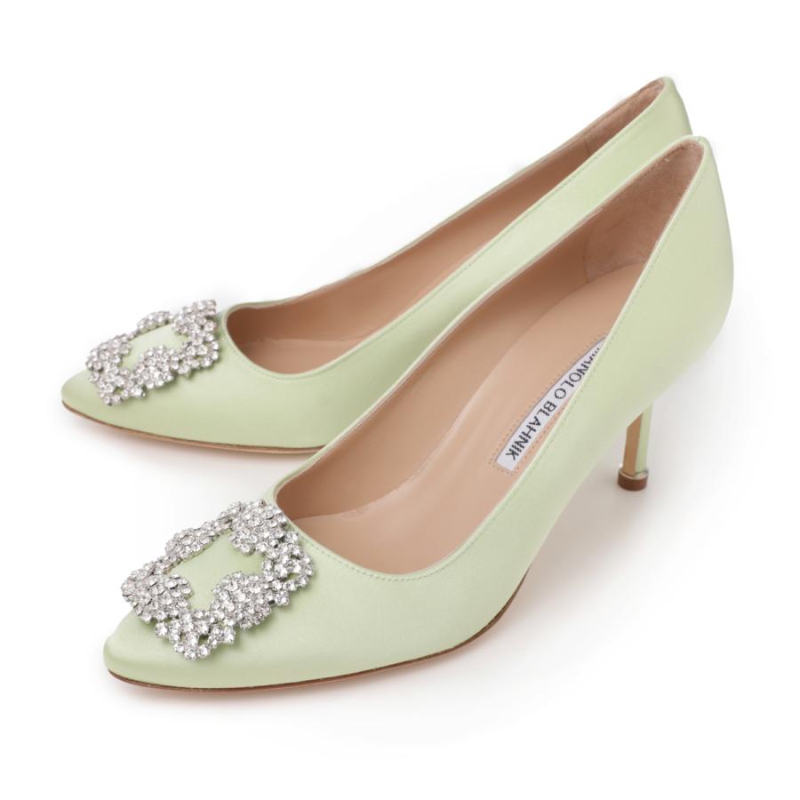 マノロブラニク　ハイヒール　バイカラー 人気 マノロブラニク きれいなブルーグリーンのハイヒールです マノロ