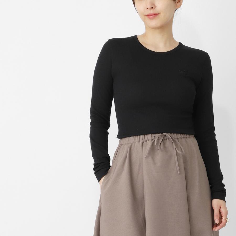 GANNI（ガニー） クルーネック 長袖Tシャツ Soft Cotton Rib 