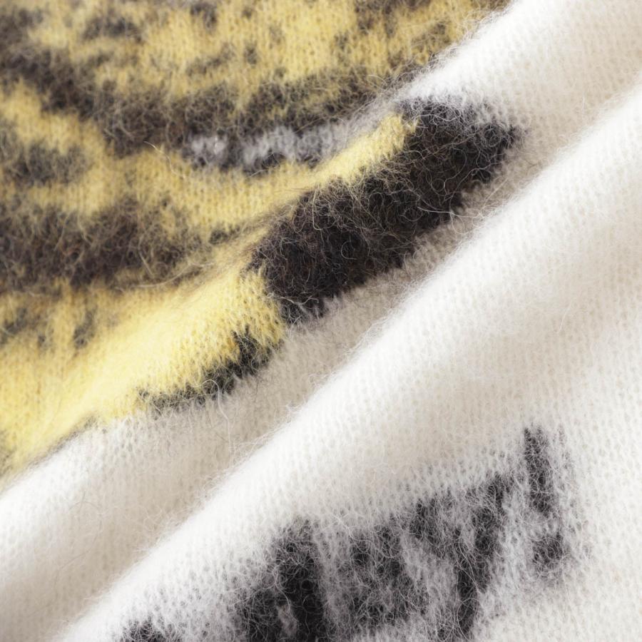 ガニー GANNI クルーネック半袖ニット BRUSHED ALPACA GRAPHIC T-SHIRT 半袖ニット バナナ ロゴ アルパカ混 ホワイト レディース a1070093-135-egretの画像