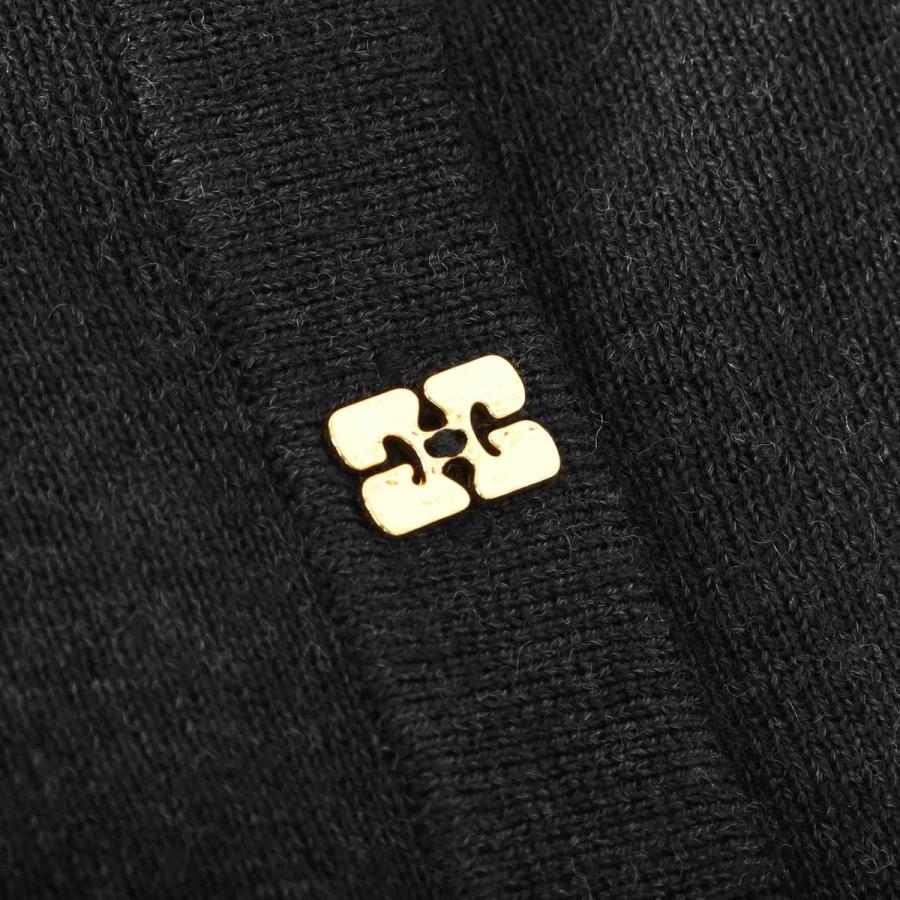 GANNI（ガニー） 長袖ニットポロシャツ Mini Ribbed Merino Polo