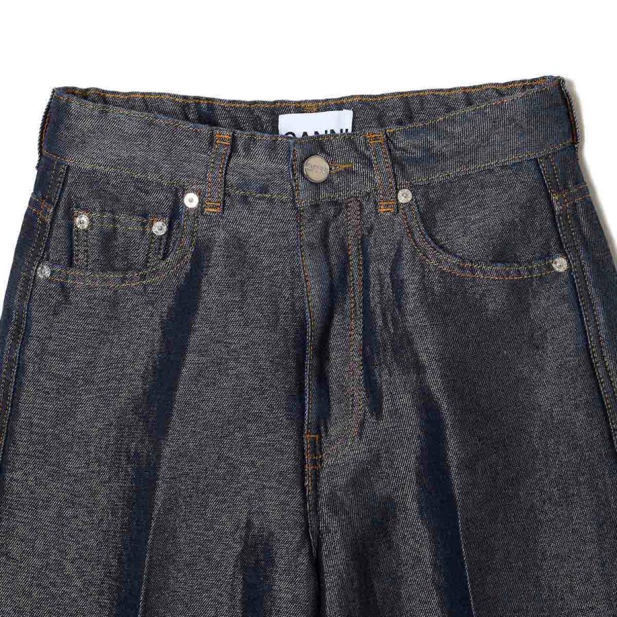 GANNI デニムショーツ 24 GANNI（ガニー） デニムショーツ SHINY WEFT DENIM SHORTS ハーフ
