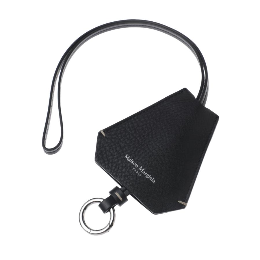 メゾンマルジェラ Maison Margiela ストラップ付き キーリング バッグチャームレザー ブラック メンズ レディース sa2ua0010-p7268-h8419の画像