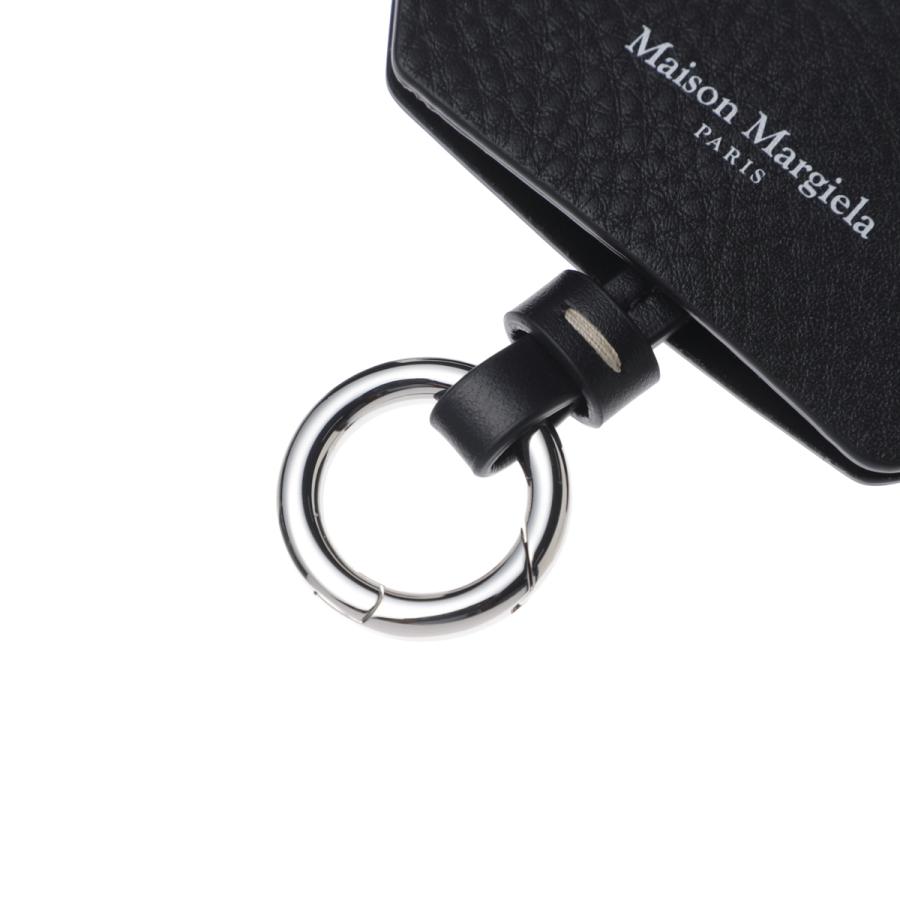 メゾンマルジェラ Maison Margiela ストラップ付き キーリング バッグチャームレザー ブラック メンズ レディース sa2ua0010-p7268-h8419の画像