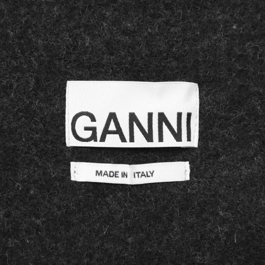 GANNI ガニー マフラー FRINGED WOOL SCARF ブラック レディース