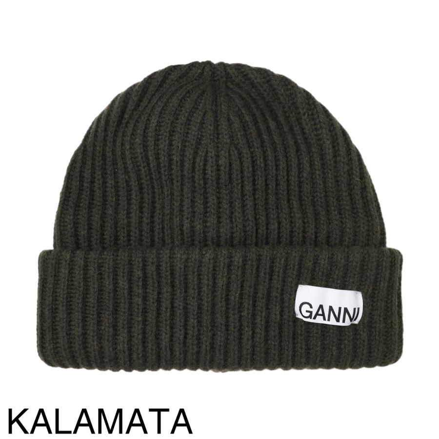 GANNI（ガニー） ニットキャップ STRUCTURED RIB BEANIE ビーニー