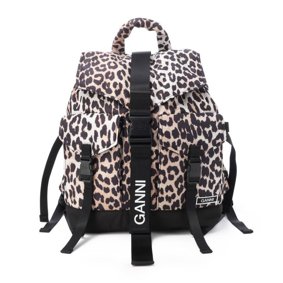 ガニー GANNI バックパック RECYCLED TECH BACKPACK PRINT リュックサック マルチカラー レディース a4757-943-leopardの画像