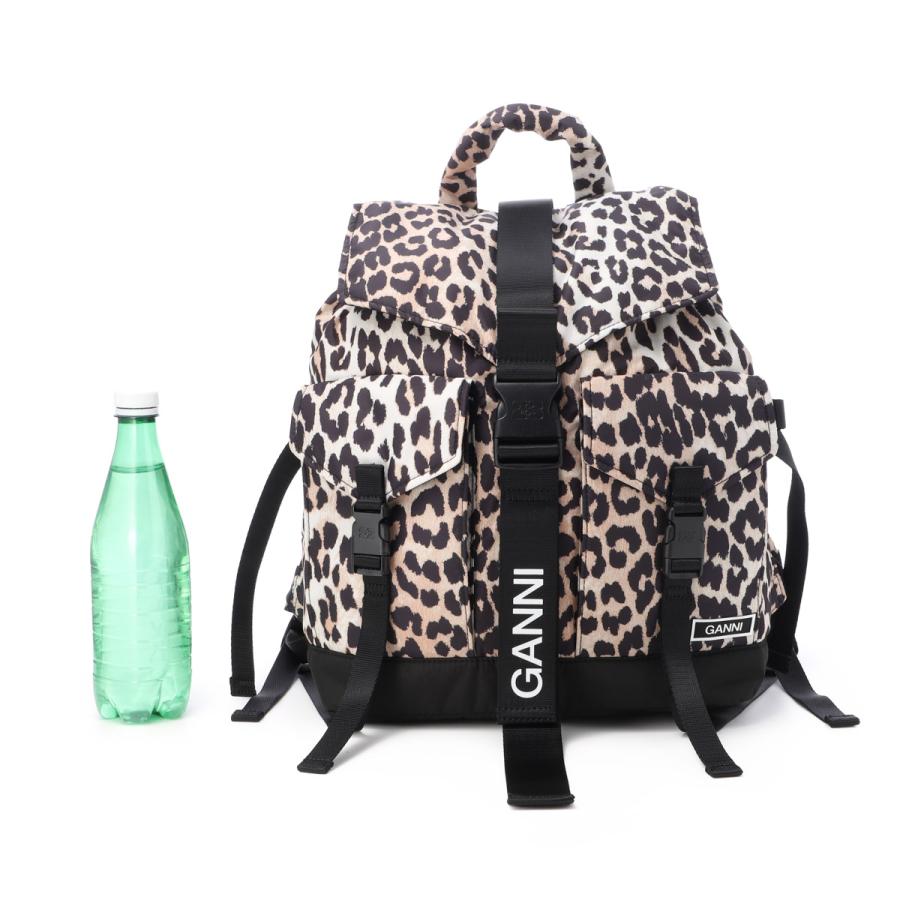 ガニー GANNI バックパック RECYCLED TECH BACKPACK PRINT リュックサック マルチカラー レディース a4757-943-leopardの画像