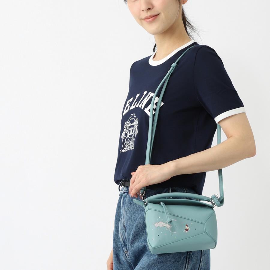 LOEWE 水色 ハンドバッグ Puzzle Fold pouch in shiny nappa calfskin Blue - LOEWE