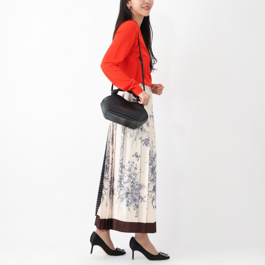 ガニー GANNI ハンドバッグ 2WAY BOU BAG SMALL バタフライロゴ リサイクルレザー クロスボディバッグ ブラック レディース a5241-099-blackの画像