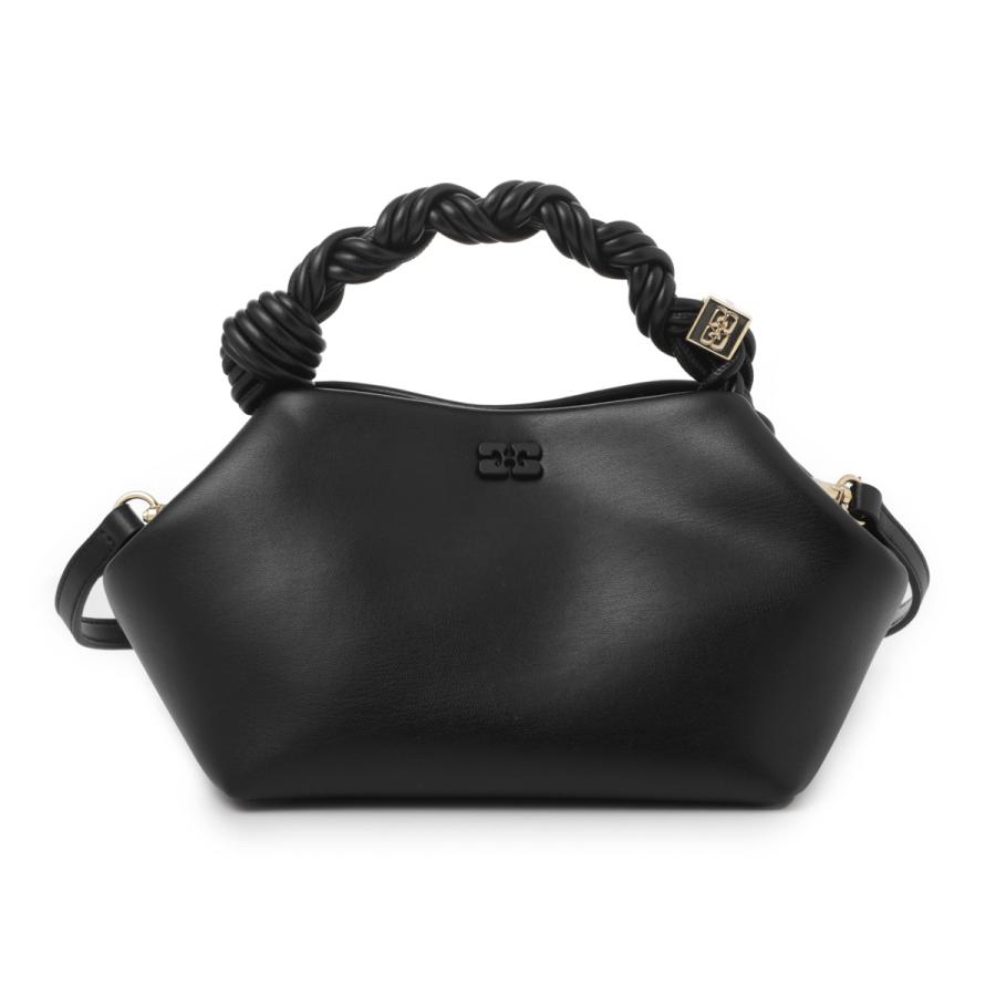 ガニー GANNI ハンドバッグ 2WAY BOU BAG SMALL バタフライロゴ リサイクルレザー クロスボディバッグ ブラック レディース a5241-099-blackの画像