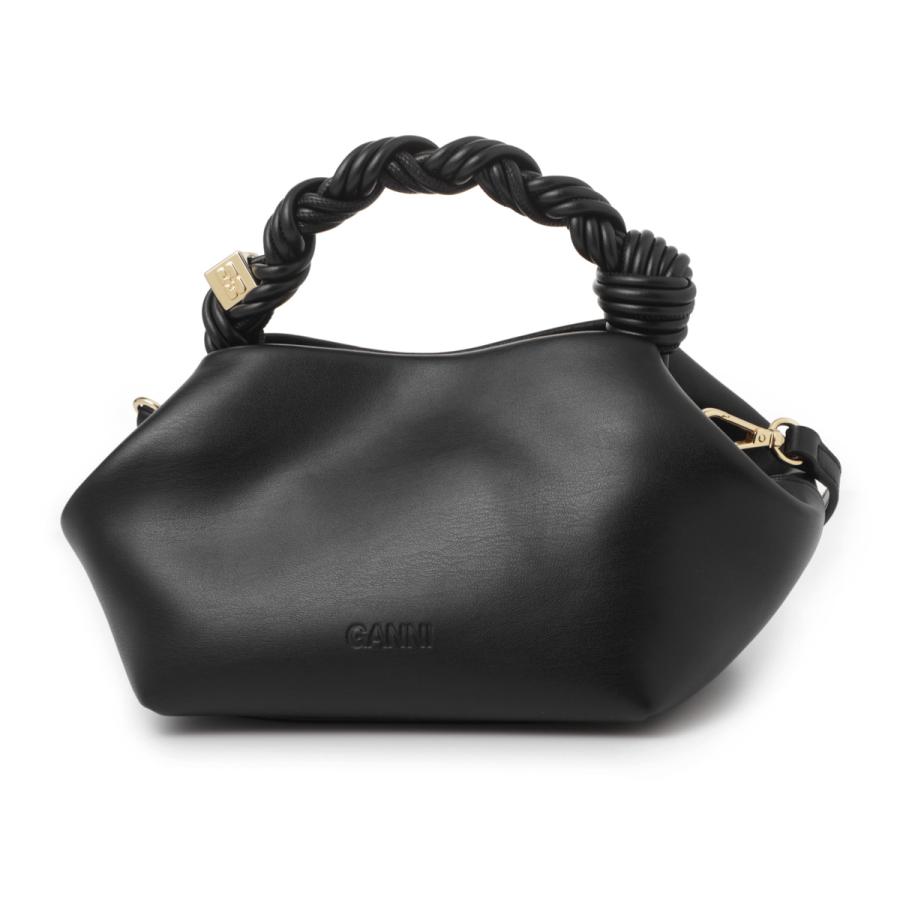 ガニー GANNI ハンドバッグ 2WAY BOU BAG SMALL バタフライロゴ リサイクルレザー クロスボディバッグ ブラック レディース a5241-099-blackの画像