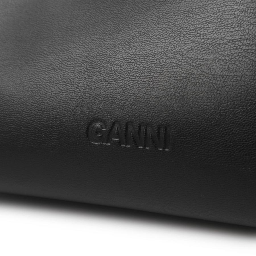 ガニー GANNI ハンドバッグ 2WAY BOU BAG SMALL バタフライロゴ リサイクルレザー クロスボディバッグ ブラック レディース a5241-099-blackの画像