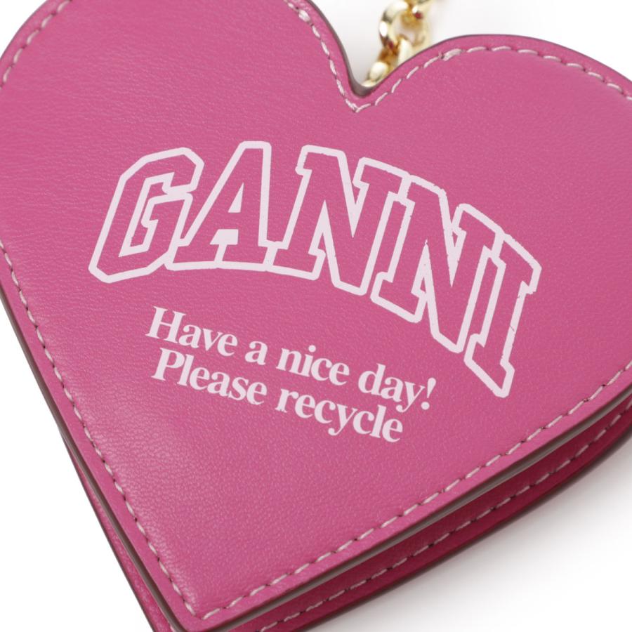 GANNI（ガニー） コインケース FUNNY HEART ZIP COIN PURSE ピンク