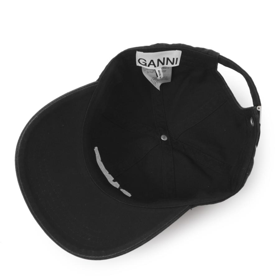 GANNI ブラック ベースボールキャップ GANNI（ガニー） ベースボールキャップ ブラック レディース a6300-099