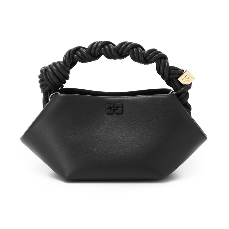 ガニー GANNI ハンドバッグ 2WAY BOU BAG MINI バタフライロゴ リサイクルレザー ショルダーバッグ ミニバッグ ブラック レディース a6946-099-blackの画像