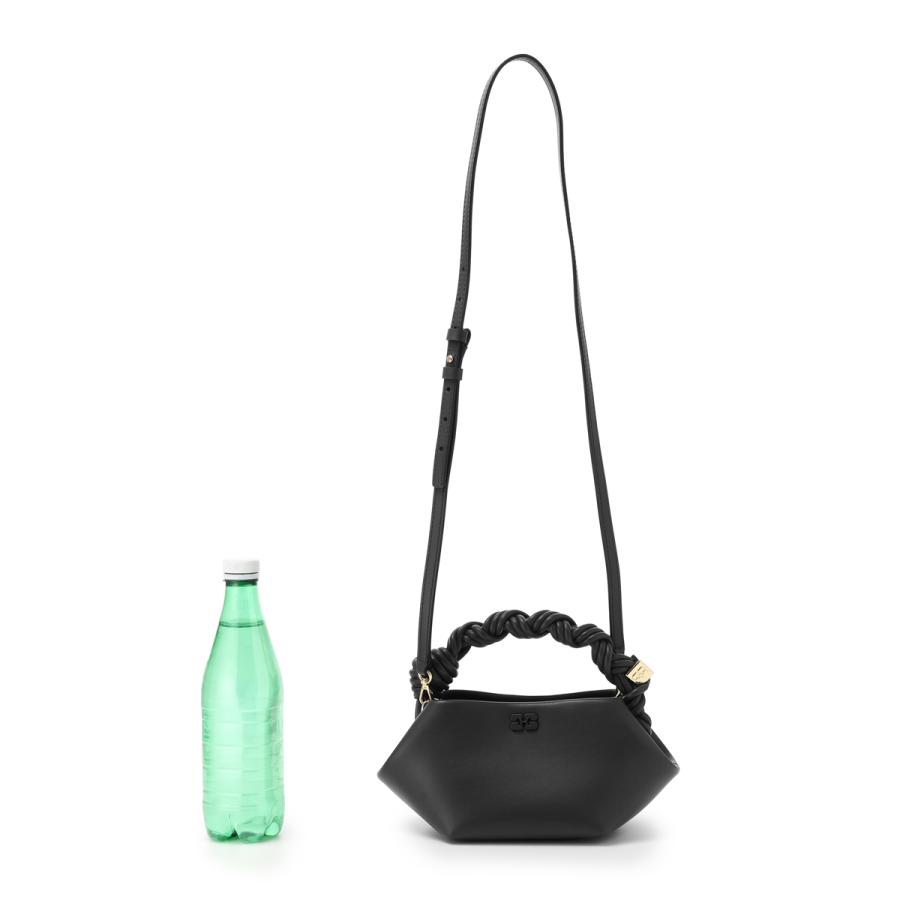 ガニー GANNI ハンドバッグ 2WAY BOU BAG MINI バタフライロゴ リサイクルレザー ショルダーバッグ ミニバッグ ブラック レディース a6946-099-blackの画像