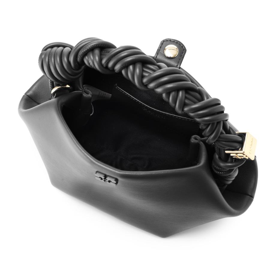 ガニー GANNI ハンドバッグ 2WAY BOU BAG MINI バタフライロゴ リサイクルレザー ショルダーバッグ ミニバッグ ブラック レディース a6946-099-blackの画像