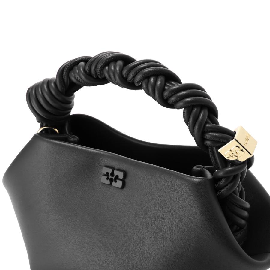 ガニー GANNI ハンドバッグ 2WAY BOU BAG MINI バタフライロゴ リサイクルレザー ショルダーバッグ ミニバッグ ブラック レディース a6946-099-blackの画像