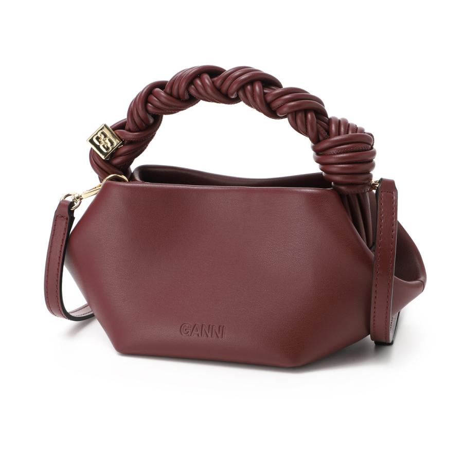 ガニー GANNI ハンドバッグ 2WAY BOU BAG MINI ショルダーバッグ ミニバッグ ブラウン レディース a6947-436-burgundyの画像