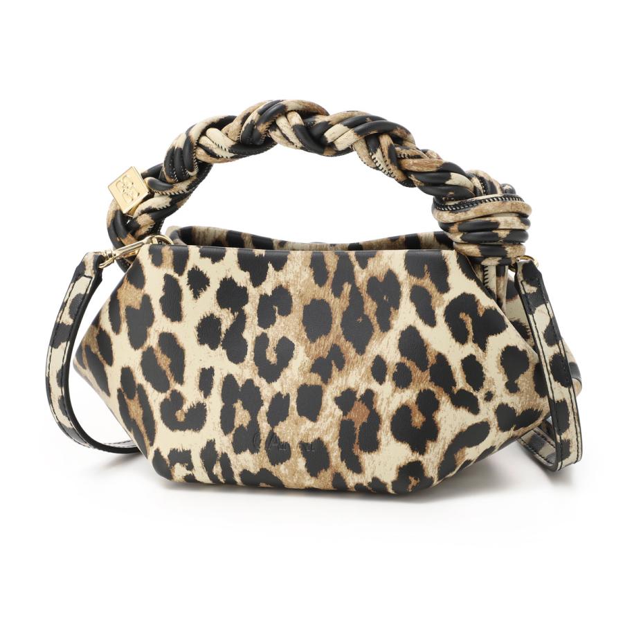 ガニー GANNI ハンドバッグ 2WAY BOU BAG MINI PRINT レオパード ショルダーバッグ ミニバッグ ブラウン レディース a6948-943-leopardの画像