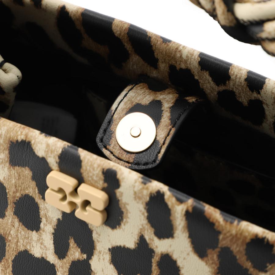 ガニー GANNI ハンドバッグ 2WAY BOU BAG MINI PRINT レオパード ショルダーバッグ ミニバッグ ブラウン レディース a6948-943-leopardの画像